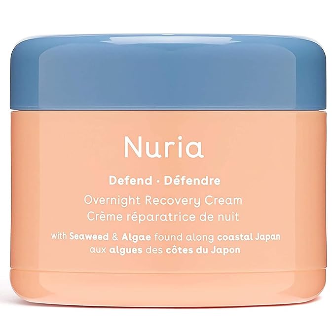Nuria - Defend Overnight Face Cream, Facial Moisturizer for Nighttime Skin Recovery, Night Cream for Face with Seaweed, Brown Algae, and Aloe Leaf Juice, 50mL/1.7 fl oz