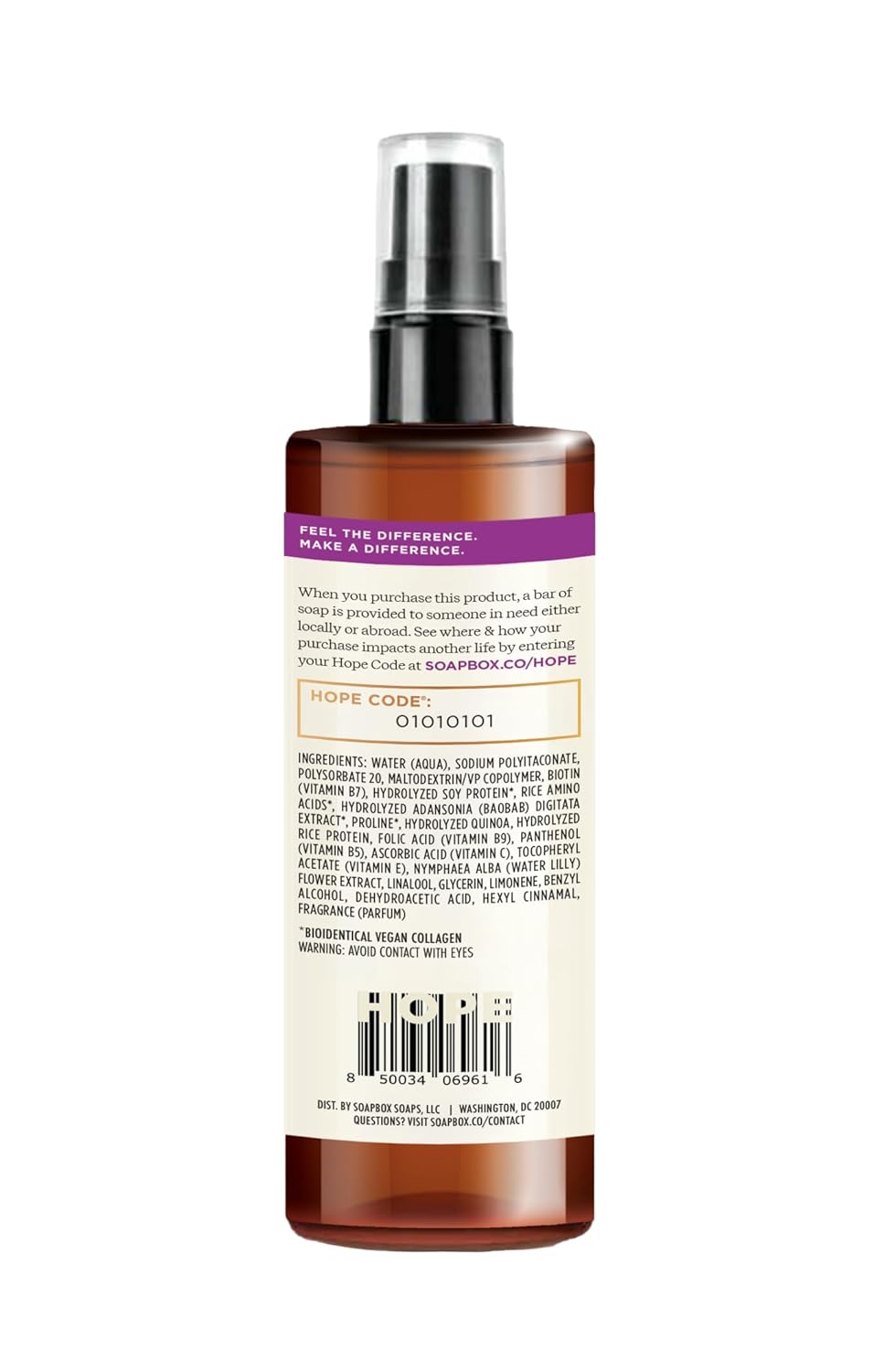 Soapbox Lift Me Up Volumizing Hair Treatment, Lightweight Volumizing Hairspray with Biotin, Natural Volume Spray for Hair, Harsh Sulfate Free, Silicone Free, Color Safe, and Vegan Products, 8 Ounces