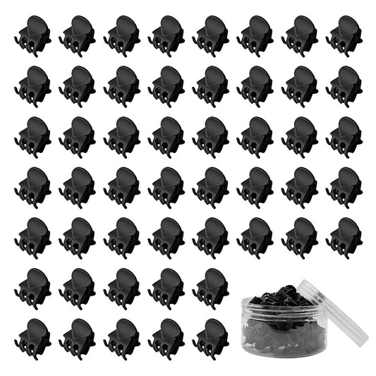 50 PCS Mini Hair Claw Clips， Bangs Strong Grip Multifunction Clamp Clips. (Frosted black)