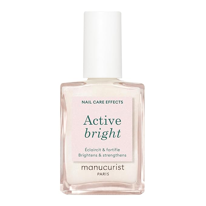 Manucurist Active Bright™ All in One Nail Perfector: Brightening Treatment Polish & Care - No Lamp - Vegan & Made in France - White Nail Polish - Nail Whitener & Brightener - Nail Strengthener