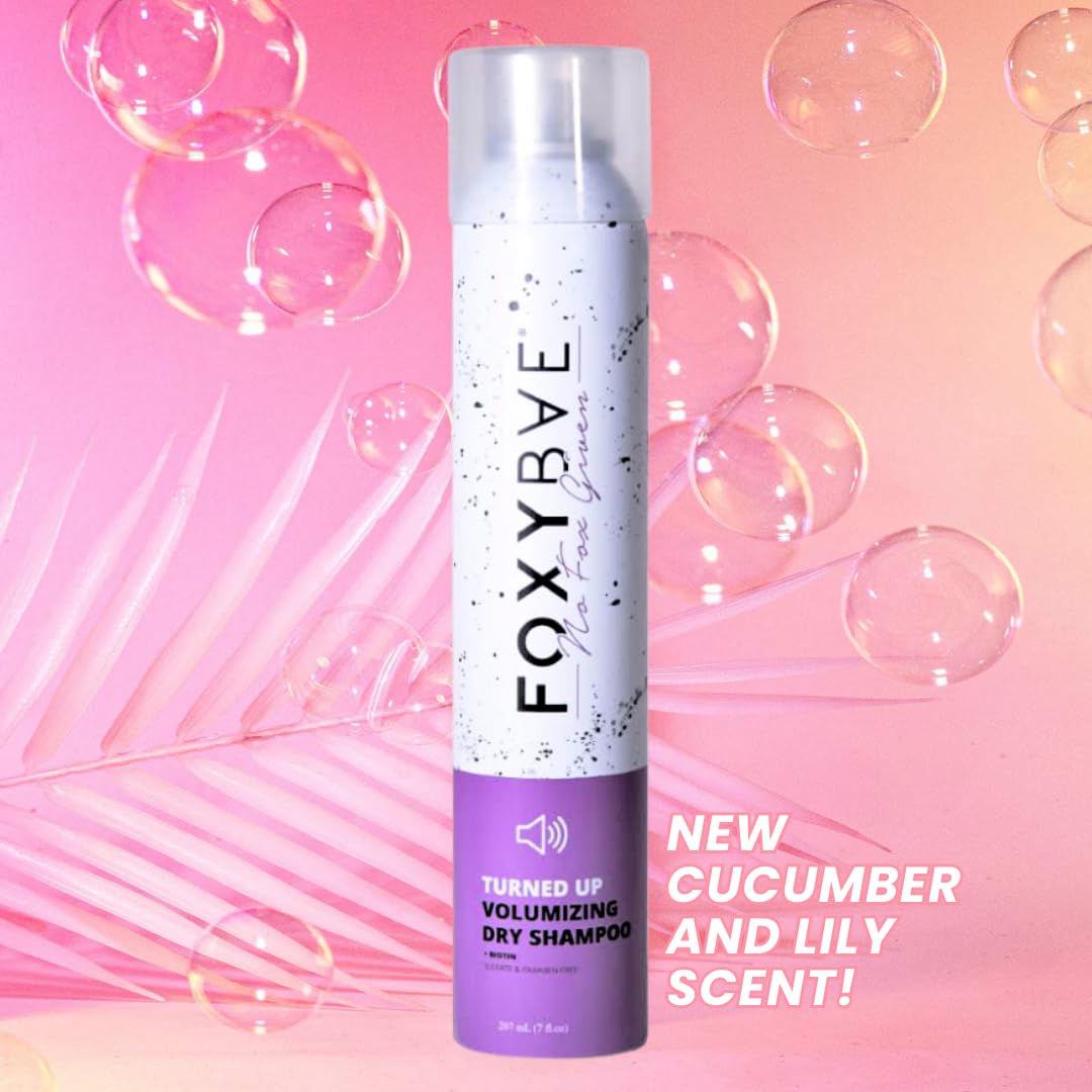 FoxyBae Turned Up Dry Shampoo Spray - Dry Shampoo for Women with Biotin for Hair Growth - Volumizing, Refreshing & Non-Toxic - 7 Fl Oz