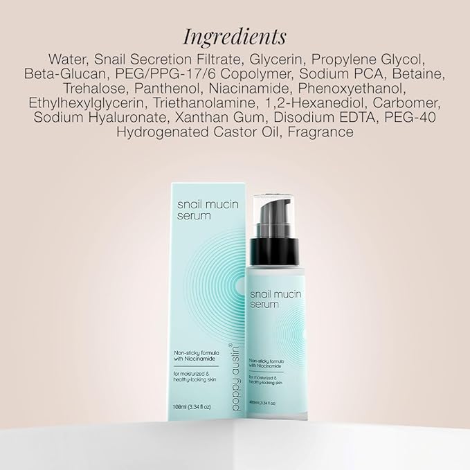 96% Snail Mucin Serum with Niacinamide, Snail Serum for Face, Hydrating Serum Snail Mucin Essence Face Serums for Anti Aging Serum (3.34 Fluid Ounces)