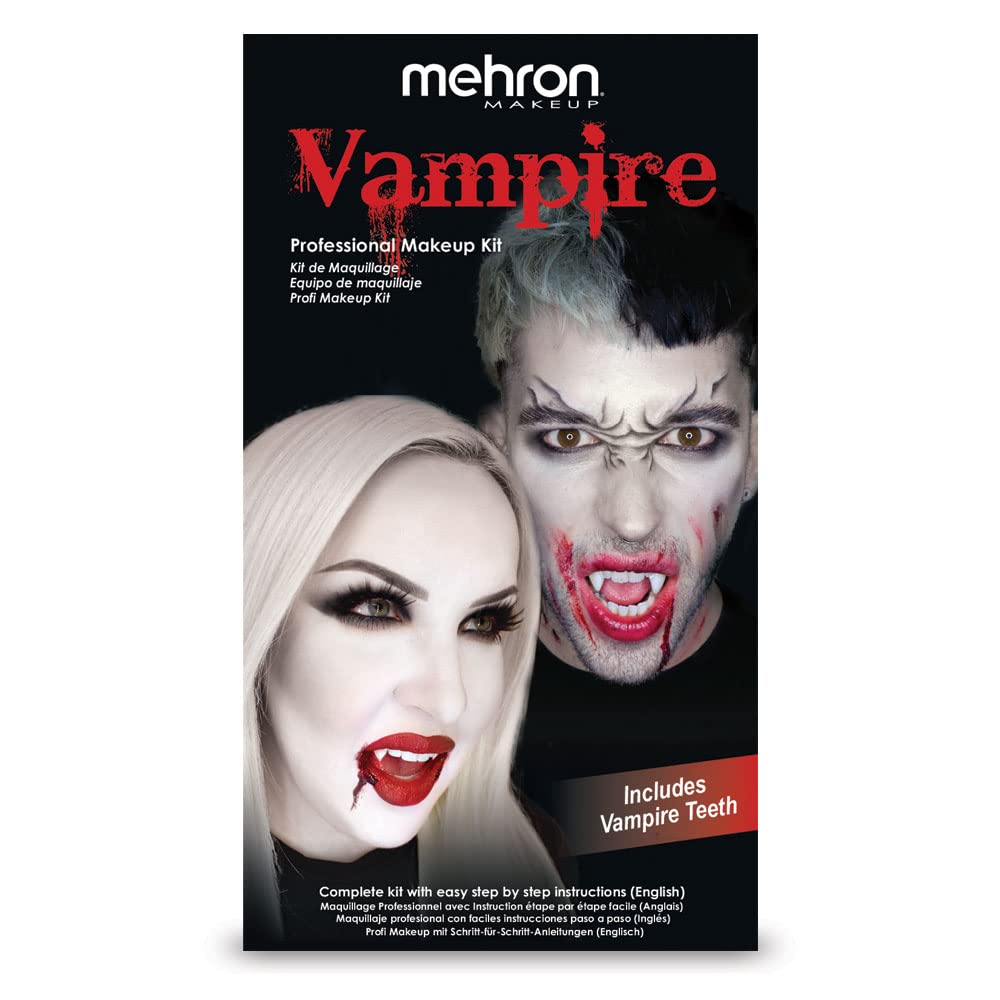 Mehron Makeup Premium Character Kits| Makeup Kits for Halloween & Cosplay| Made in the USA | Complete Kit | Includes all Tools & Instructions on How to Create the Look | (Vampire)