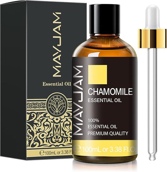 Chamomile Essential Oil(100ml) - MAYJAM 3.38fl.oz Pure Essential Oils - Use in Aromatherapy, Massage Blend & Diffusers - Chamomile Oil