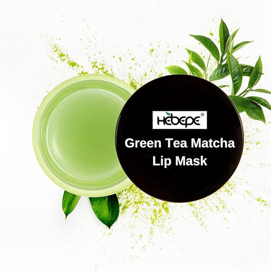 Green Tea Matcha Lip Sleeping Mask Overnight with Applicator, For Dry Lips, Coconut Oil, Vitamin E, Fig Extract, Orchid, and Shea Butter, Moisturizer for Dry, Chapped, Cracked Lips