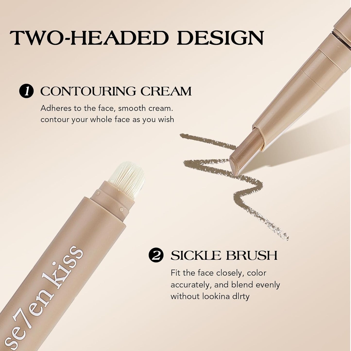 Nose Contour & Highlighting Stick with Brush - Umber | 2-in-1 Fine Tip Design for a Softly Sculpted, Lifted Look