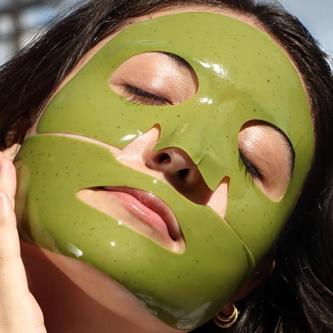 Avatara Matcha Boba Hydrogel Mask, Facial Masks Skincare Essential, 2-Piece Cooling & Hydrating Skin Care Mask with Multi-Hyaluronic Combo & Ceramides, 30 g, 1-Pack