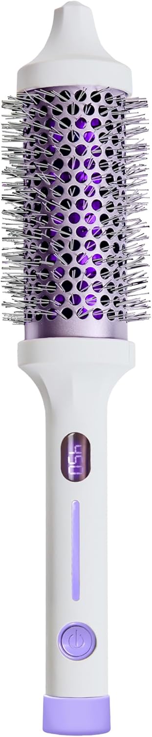 SUTRA Ultra Violet Thermal Brush - Infrared Heated Styling Brush with Blue Light, Ionic Technology, Digital Temp Control to 450°F, Dual Voltage, Auto Shut Off, Frizz-Free Shine