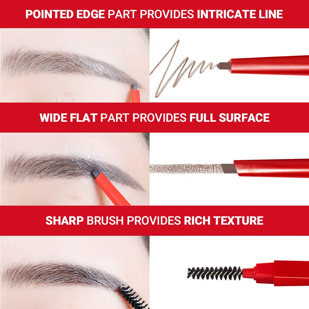Espoir The Brow Balance Pencil #2 Cool Gray | Eye Brow Pencil that's Natural and Easy to Draw without Clumping | A Detailed and Rich Eyebrow Texture | Korean Makeup