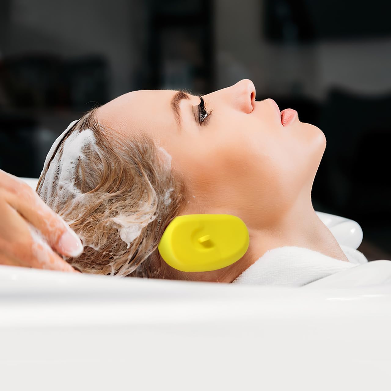 Silicone Ear Protectors, 4pairs Anti-Slip Ear Covers Waterproof Ear Protective Cover for DIY Hair Dye, Washing Hair, Shower