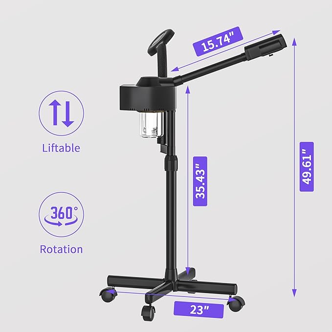 Facial Steamer with Magnifying Lamp, Professional Facial Steamer for Esthetician, 2 in 1 Ozone Steamer for Face Professional, Face Steamer for Facial Deep Cleaning.