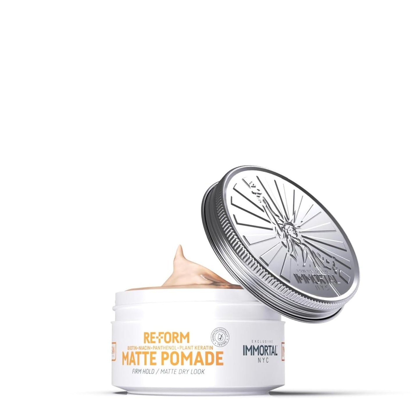 Immortal NYC Re-Form Original Pomade – Medium Shine & Strong Hold - Men's Water-Based Hair Balm - Vegan Styling Cream with Biotin, Keratin & Panthenol for All Hair Types (150 mL, Reform Matte)