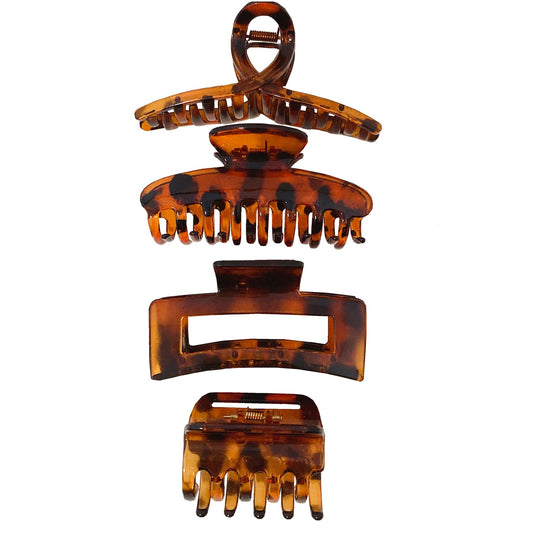 Hair Clip Hair Claw Clips for Women and Girls, Non-Slip Strong Hold Tortoise Banana Hair Jaw Clips for Thick Hair 4 pcs
