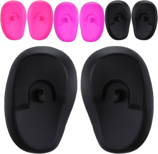 Silicone Ear Protectors, 4pairs Anti-Slip Ear Covers Waterproof Ear Protective Cover for DIY Hair Dye, Washing Hair, Shower