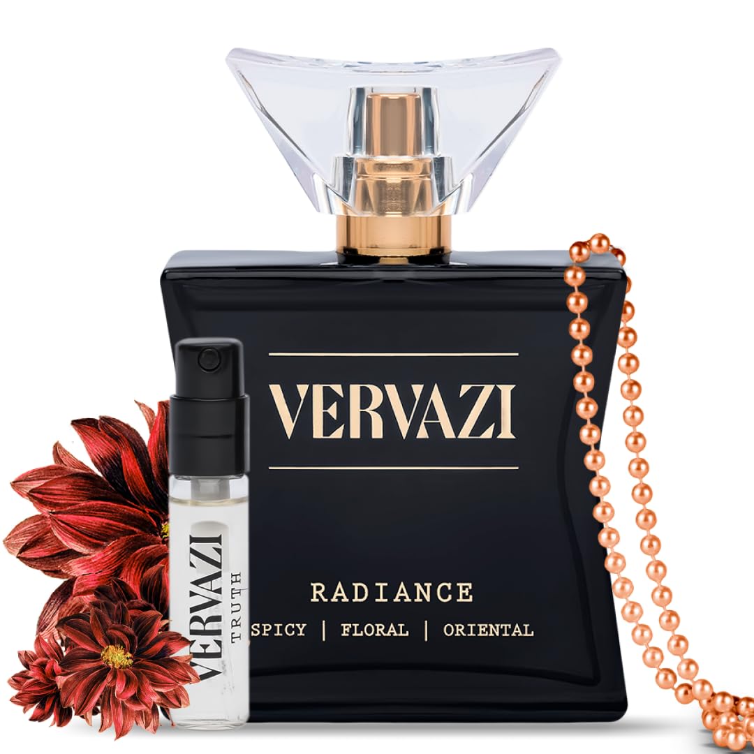Radiance 50 ml Unisex Eau De Parfum, Spicy, Floral, Oriental Unisex Scent, 22% Concentration, 8+ Hours Lasting Perfume for Women & Men, Day & Night Wear, Includes Truth Perfume Tester