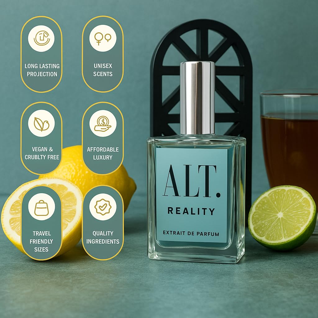 ALT. FRAGRANCES Reality 60ml Extrait de Parfum - Long Lasting Perfume for Men, with Fresh Citrus Scent, Inspired By Perfume