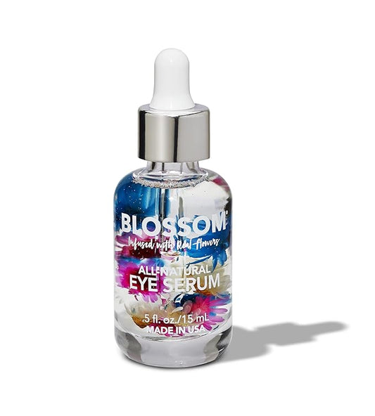 Blossom All Natural Eye Serum with Essential Oils, Organic Cruelty Free Moisturizing, Infused with Real Flowers, Made in USA, 0.5 fl. oz./15ml, Winter Wonderland