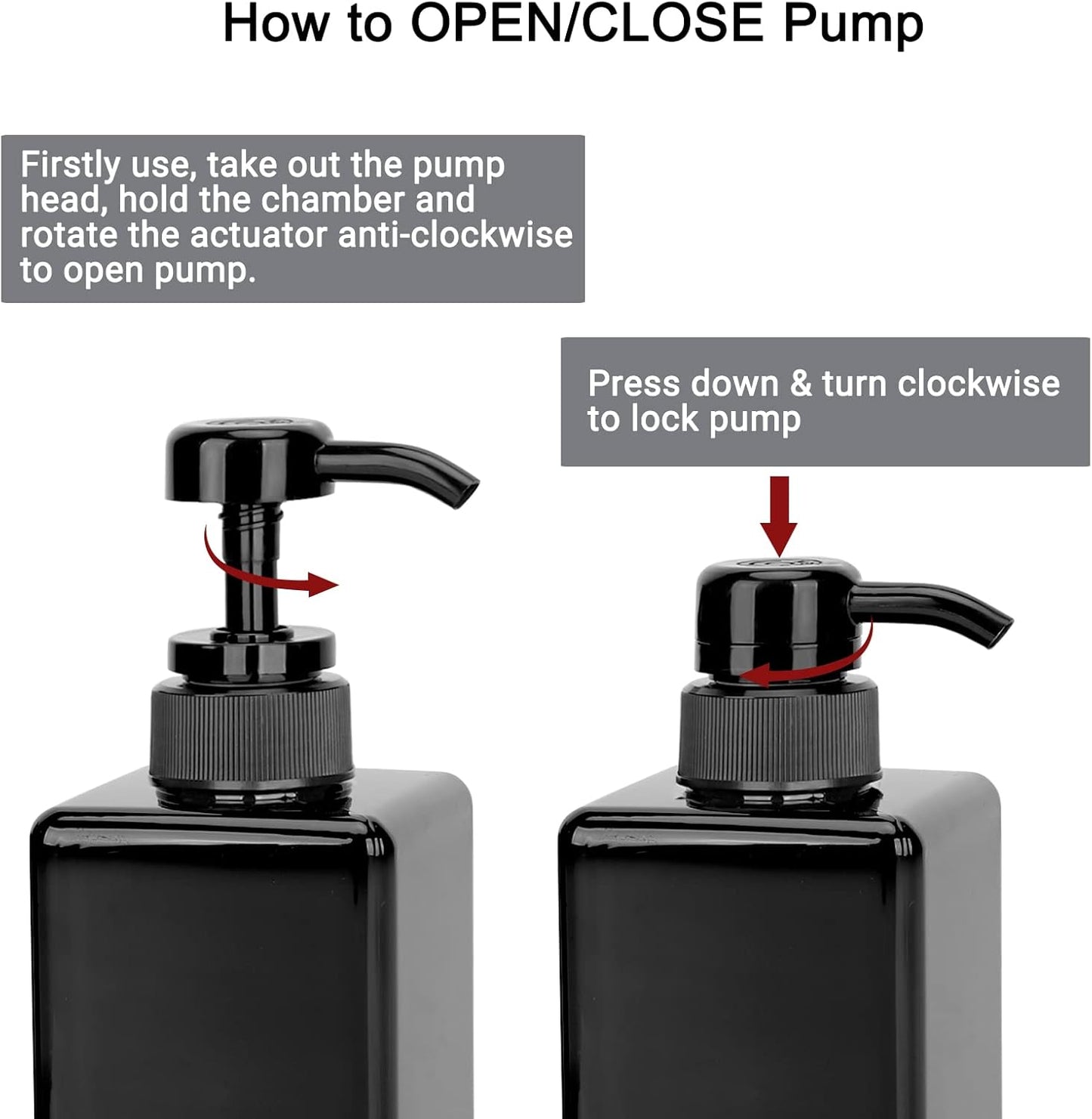 Suream 22oz/650ml Large Plastic Pump Bottles for Shampoo, Bathroom Shower Dispensers, Empty Refillable Cosmetic Pump Dispenser for Lotion, Creams, Body Moisturizer, Massage Oil, Hand Wash, Soap, Black