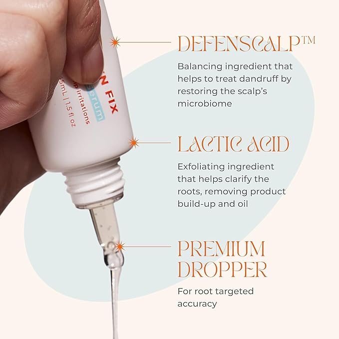 Crown Fix Dry Scalp Serum - Hydrating Serum for Hair Repair & Itchy Scalp Relief - Prebiotic Formula Moisturizes & Relieves Stress from Heat Styling - Vegan & Safe for Colored Hair (1.5 oz)