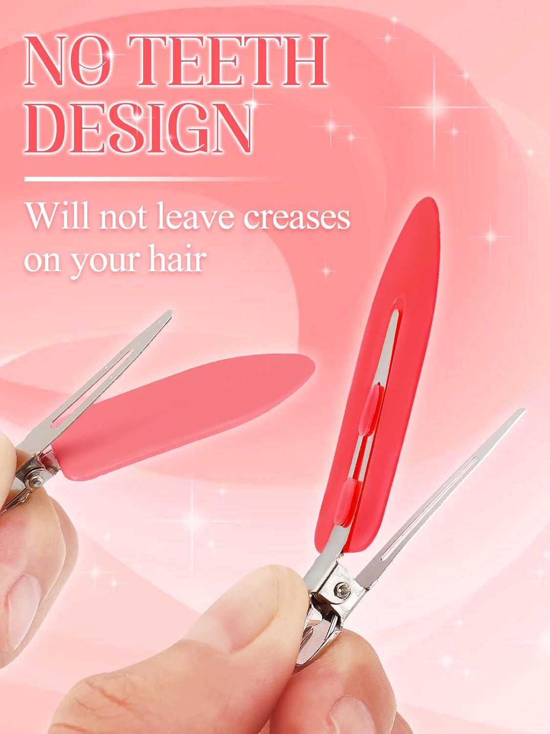 8Pcs No Bend No Crease Hair Clips- Styling Duck Bill Clips Alligator Hair Barrettes for Styling Sectioning, Small Gifts for Women Girl Salon Hairstyle Hairdressing Bangs Waves, Gradient Pink