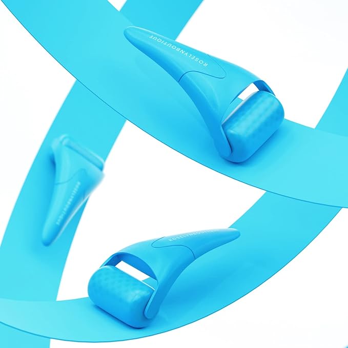 ROSELYNBOUTIQUE Ice Roller for Face Wrinkles Fine Lines Puffiness Stick Massager Facial Skin Care Tools Self Care Gifts for Men Women (Blue)