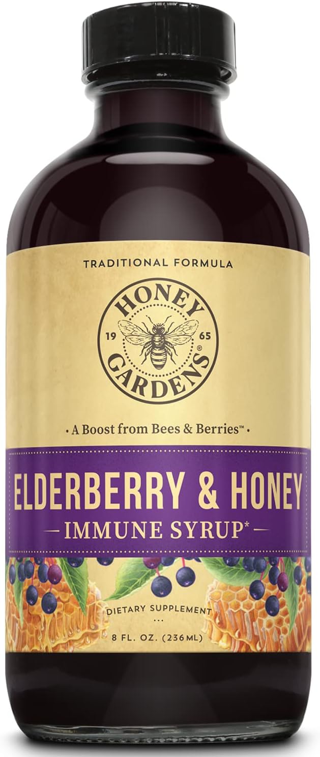 Honey Gardens Elderberry Syrup with Apitherapy 8 fl.