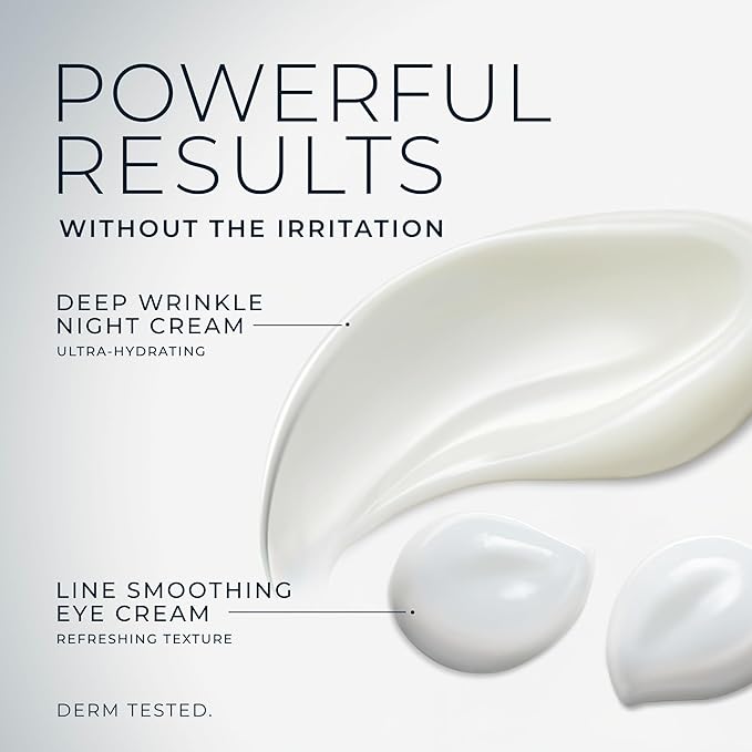 RoC Retinol Correxion Value Set Duo, Deep Wrinkle Anti-Aging Night Face Cream + Daily Under Eye Cream for Dark Circles & Puffiness , Skin Care Set (Packaging May Vary)