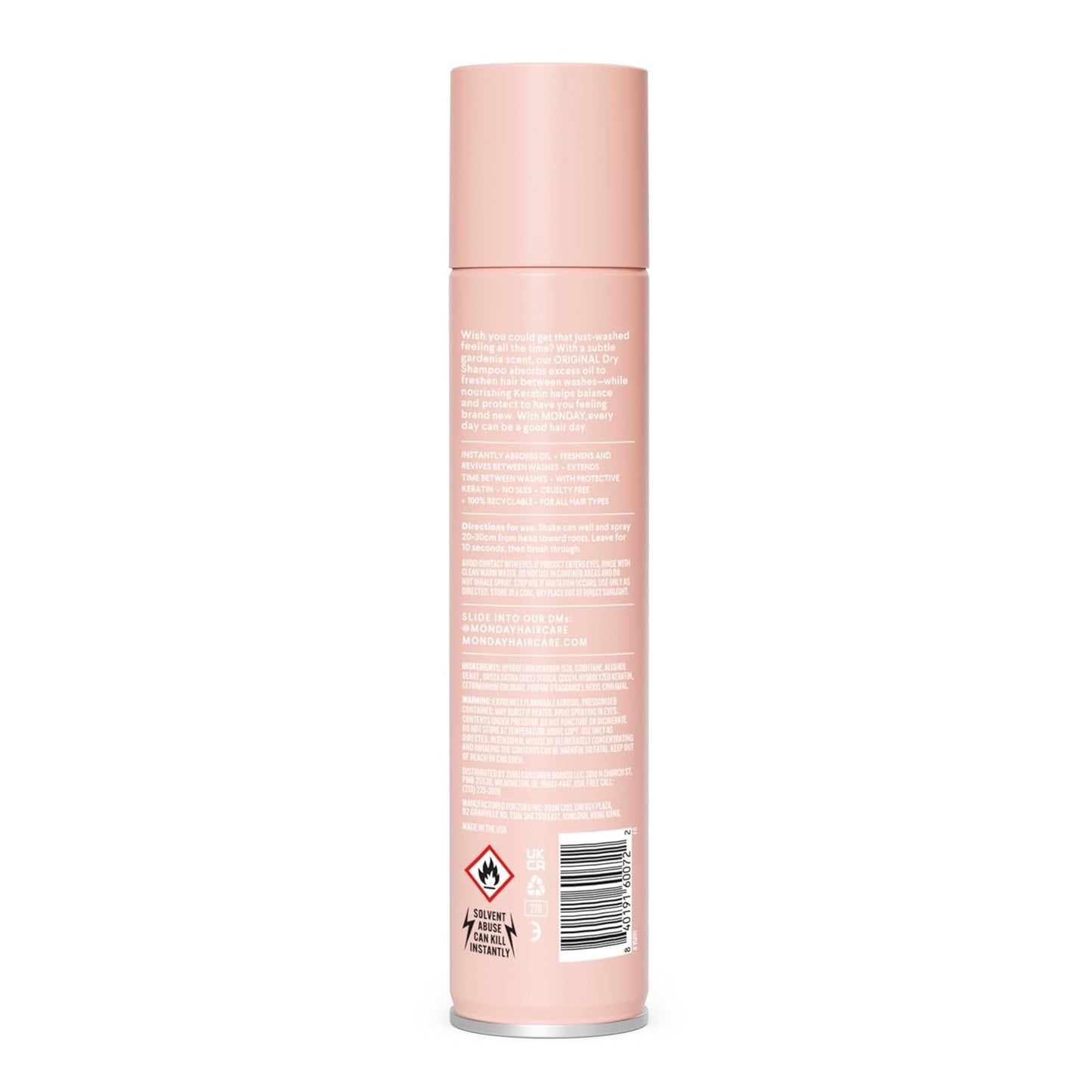 MONDAY HAIRCARE ORIGINAL Dry Shampoo with Keratin, oil-absorbing for All Hair Types 200 mL
