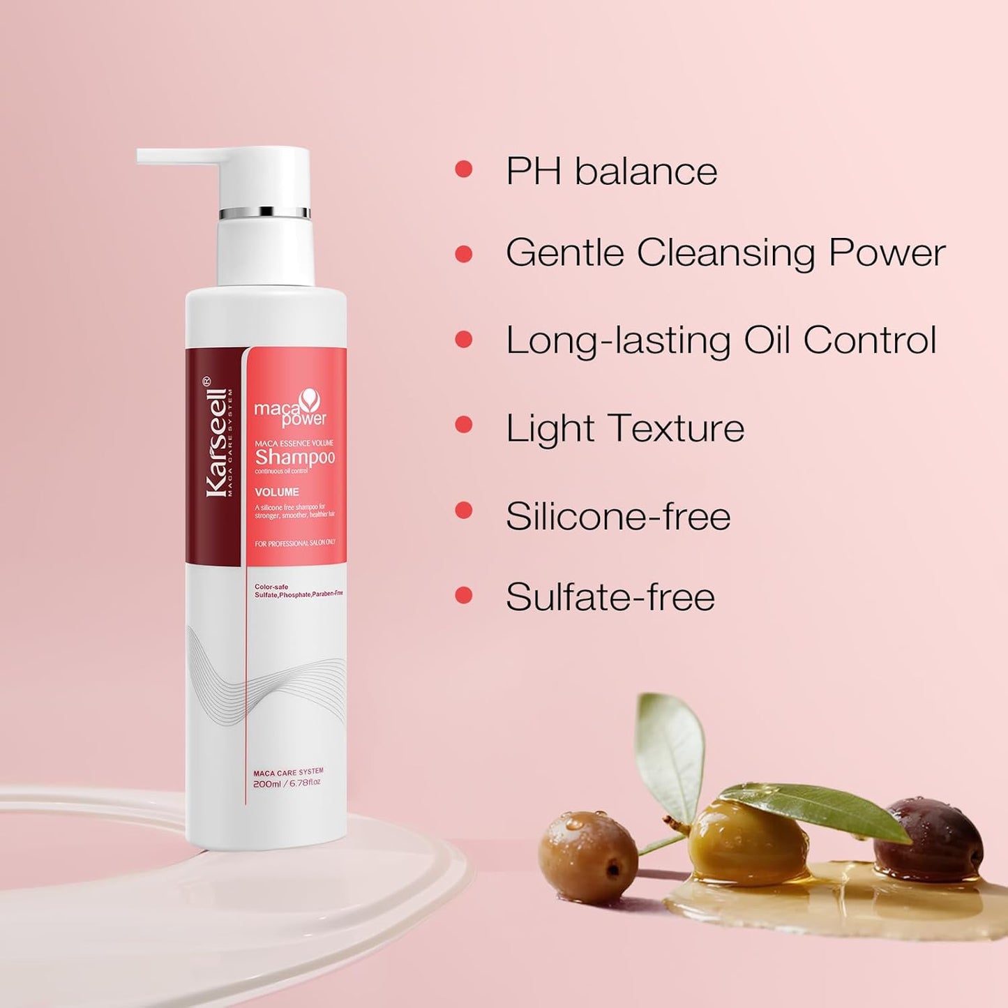 Karseell Volume Shampoo, Lightweight Volume Shampoo For Fine Hair, Adding volume to flat hair 200ml