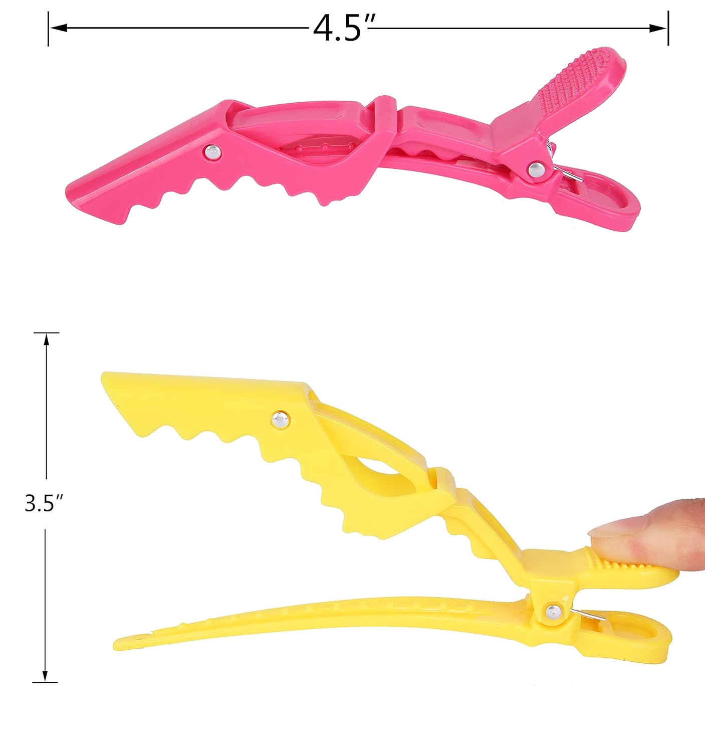 HH&LL Hair Clips for Women – Wide Teeth & Double-Hinged Design – Alligator Styling Sectioning Clips of Professional Hair Salon Quality - 10Pack (Mixed Candy)