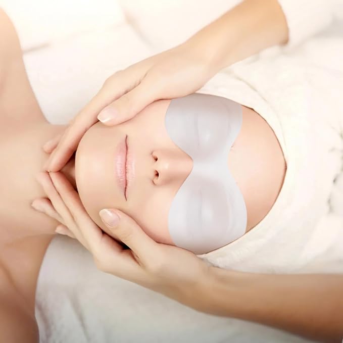 200 Sheets Disposable Non Woven Eye Mask, Cotton Eye Mask Paper, Eye Covers for Facials, Eye Masks for Skincare, Moisture Retention, Spa, Wrap