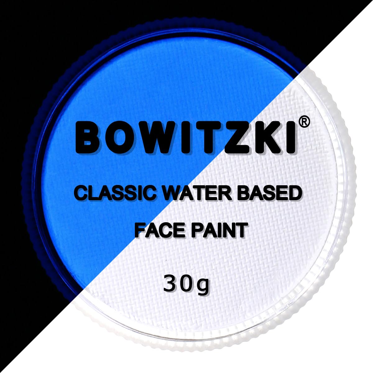 Bowitzki 30g Professional Face Paint Body Paint Water Based Face painting Makeup Safe for Kids and Adults Split Cake Single Color (Neon White)