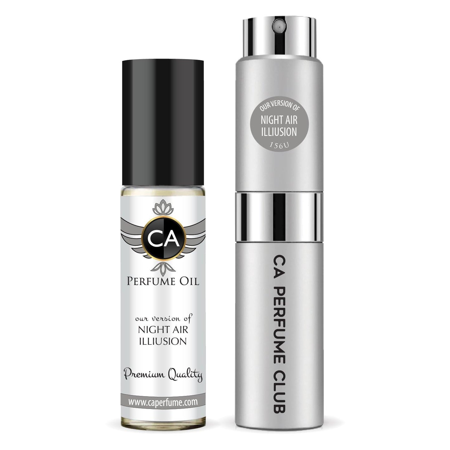 CA Perfume Duo Impression of Night Air Illusion For Women And Men Perfume Layering Set Long Lasting Travel Size EDP + Body Oil Roll-On Bottle 0.27 Fl Oz+0.33 Fl Oz