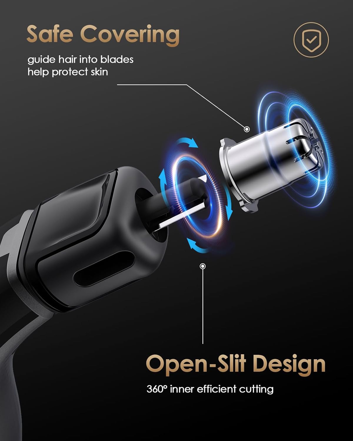 Nose and Ear Blade Replacement Head - Compatible with O Blade QP2734/QP2834/QP25XX/QP26XX/Pro 360 Precision Dual Blade, Waterproof, 360° Coverage, Rust Resistant Stainless Steel Easy Cleaning, 1 PC