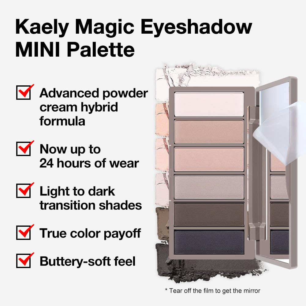 6 Colors Mini Nude Brown Eye Shadow Palette Makeup for Older Women, Neutral Matte Shimmer Eyeshadow Palette Highly Pigmented Waterproof, paleta de sombras de ojos, Vegan & Cruelty-free, 01