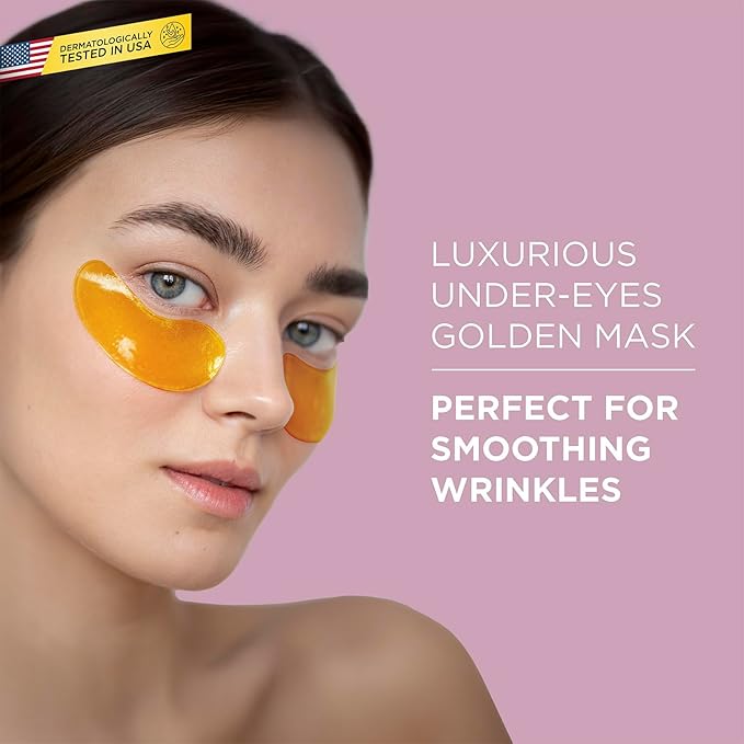 Under Eye Patches for Dark Circles & Puffiness – 20 Pairs with Collagen, Aloe & Gold – Anti-Wrinkle Eye Masks for Women – Hydrating Eye Treatment