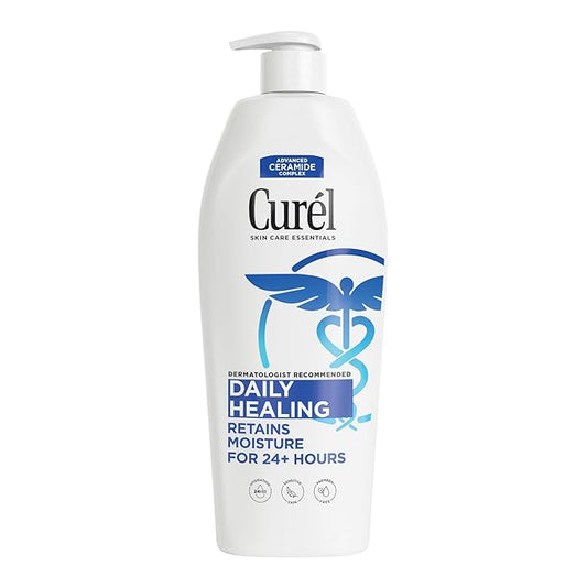 Curel Daily Healing Body Lotion for Dry Skin, Dermatologist Recommended Hydrating Body Lotion with Advanced Ceramides Complex, 13 Oz