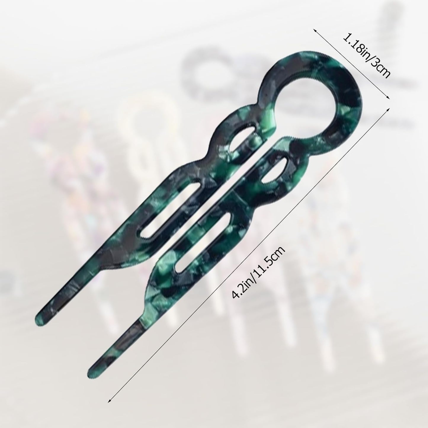 4PCS U-Shaped French Hair Pins for Women - Acetate Hair Clips for Thick, Thin, Fine Hair - Decorative Bun Styling Barrettes in Black & Blonde(D)