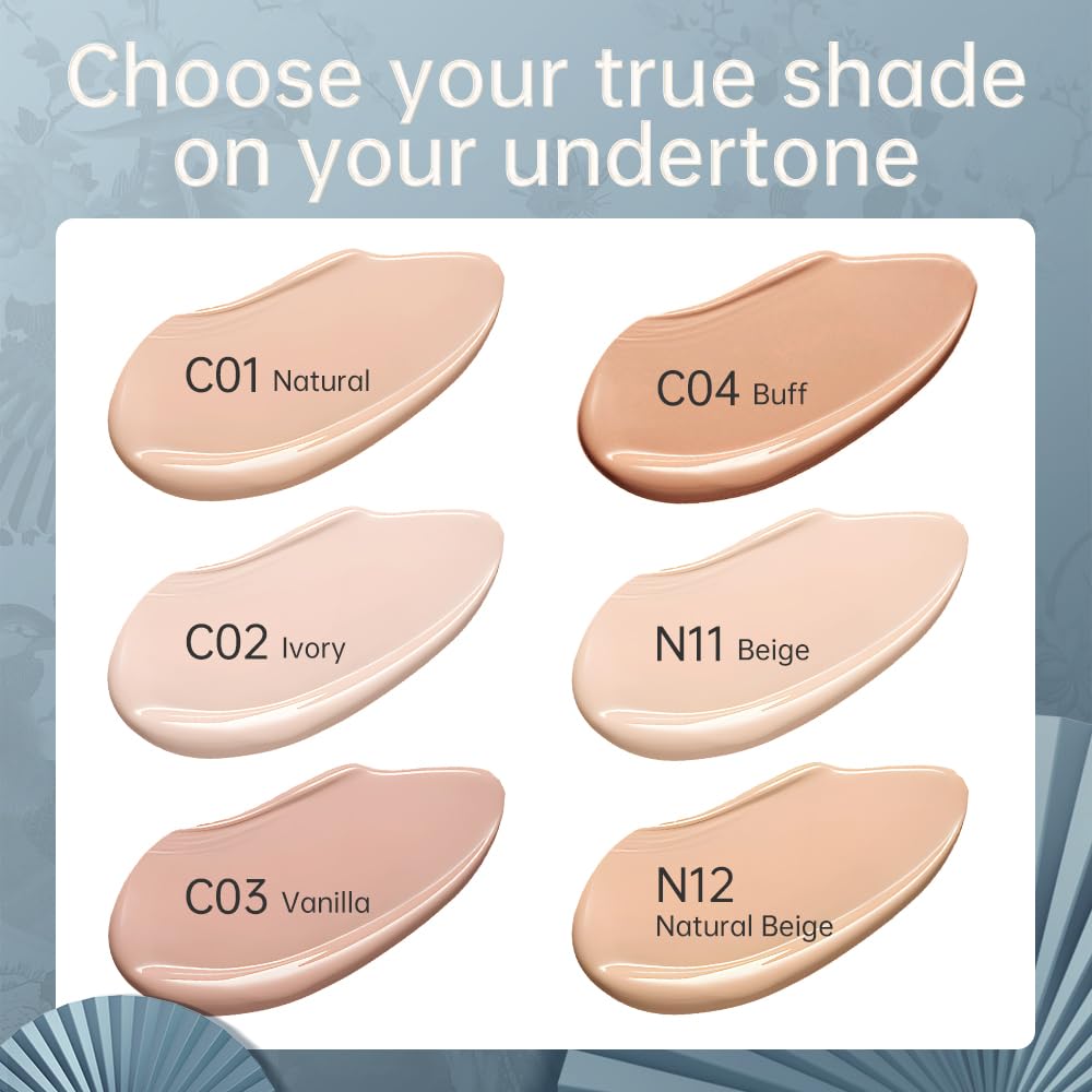 Catkin Phoenix Cushion Foundation Buildable Coverage Anti-Aging Serum Makeup, Sheer Satin Finish, Refill Included, Light Beige 0.46 Oz x 2, N11 BEIGE