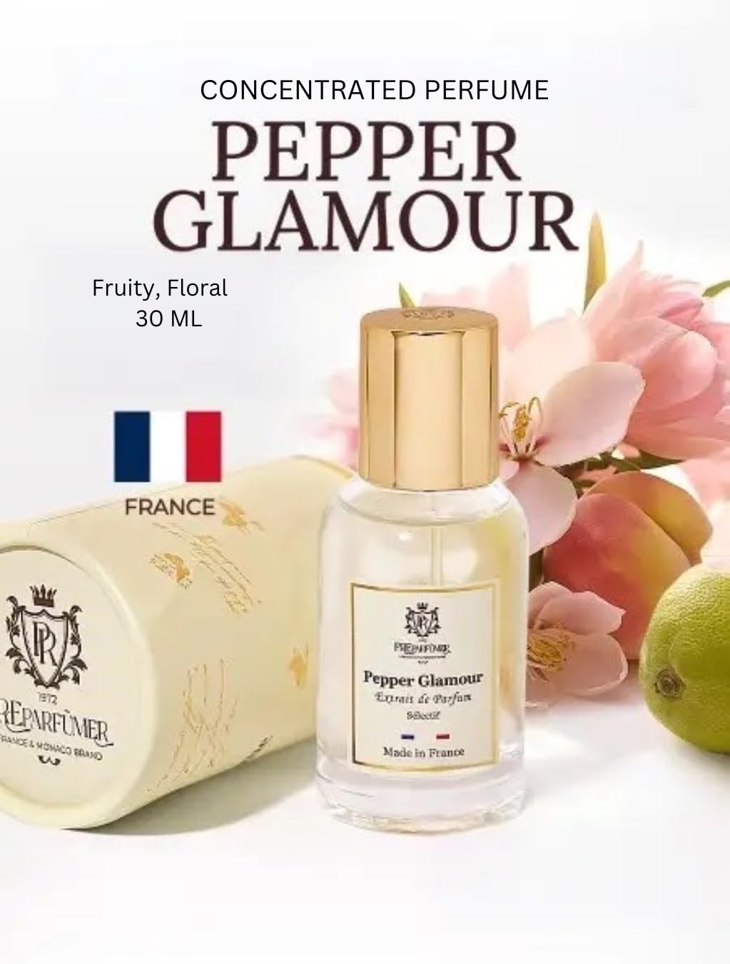 PREparfume From France Pepper Glamour for Women 30ml – Spicy Floral Scent From France – Luxury Fragrance with Bergamot, Tonka Bean – Long Lasting Perfume With Amber and Vanilla Notes