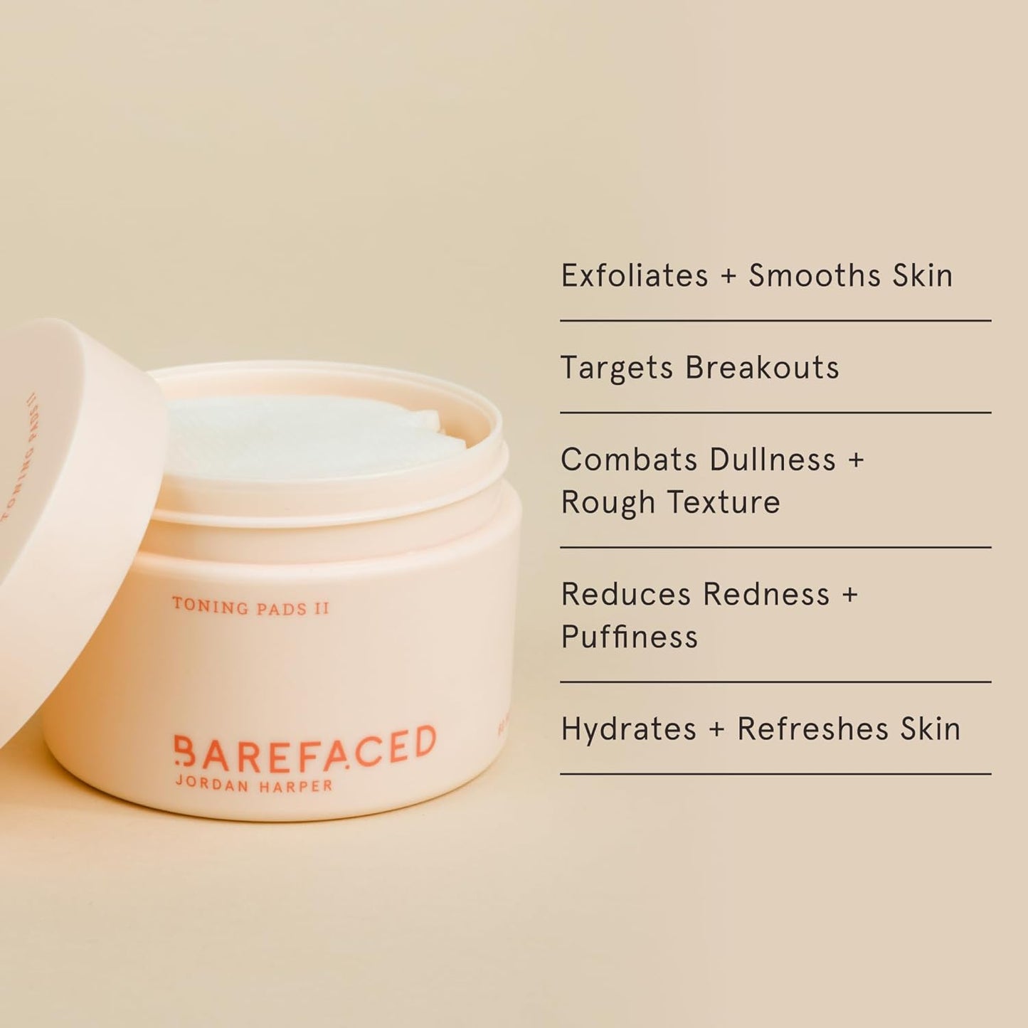 Barefaced Core Four (Retinoid Alternative) - Toning Pads II, Liquid Gold, Overachiever, Tinted SPF