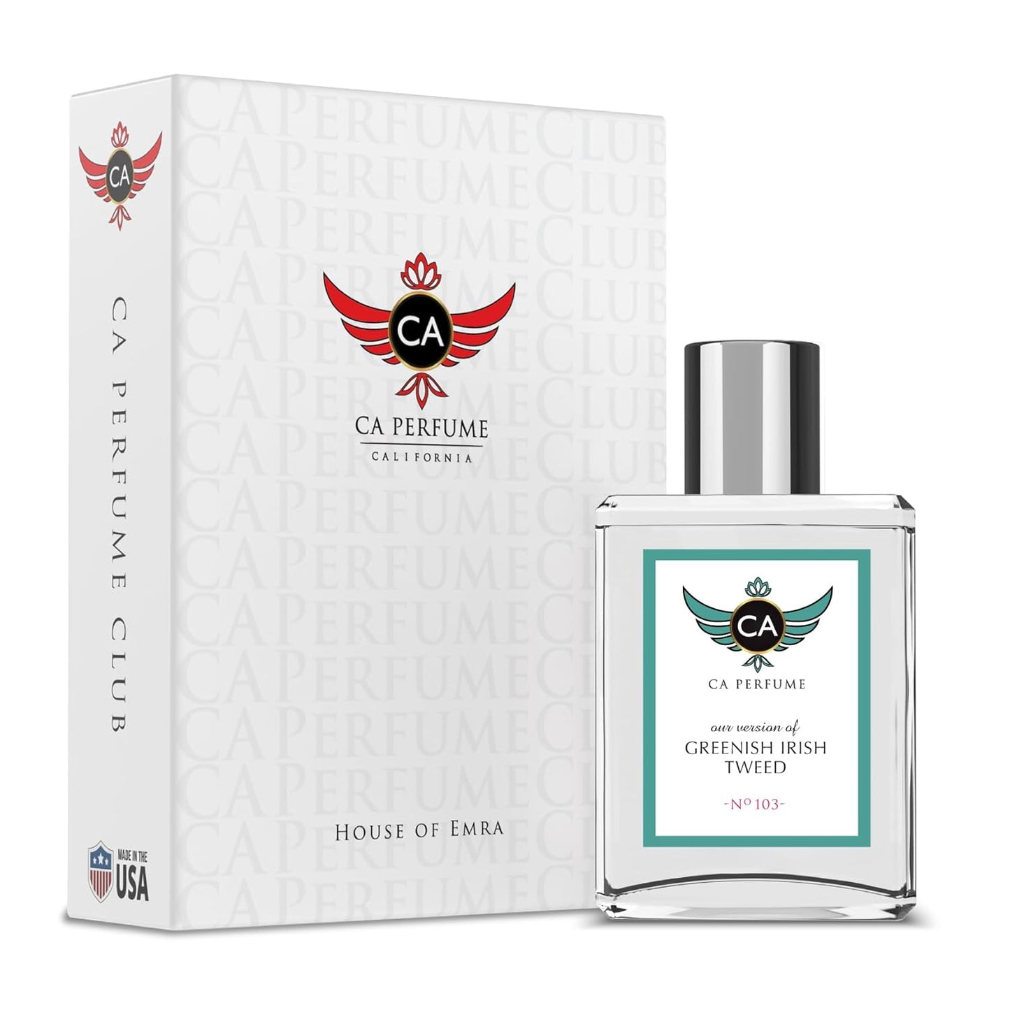 CA Perfume Impression of Greenish Irish Tweed For Men Replica Version Fragrance Dupes Concentrated Long Lasting Eau de Parfum Spray Refillable Atomizer Bottle 1.7 Fl Oz/50ml-X1