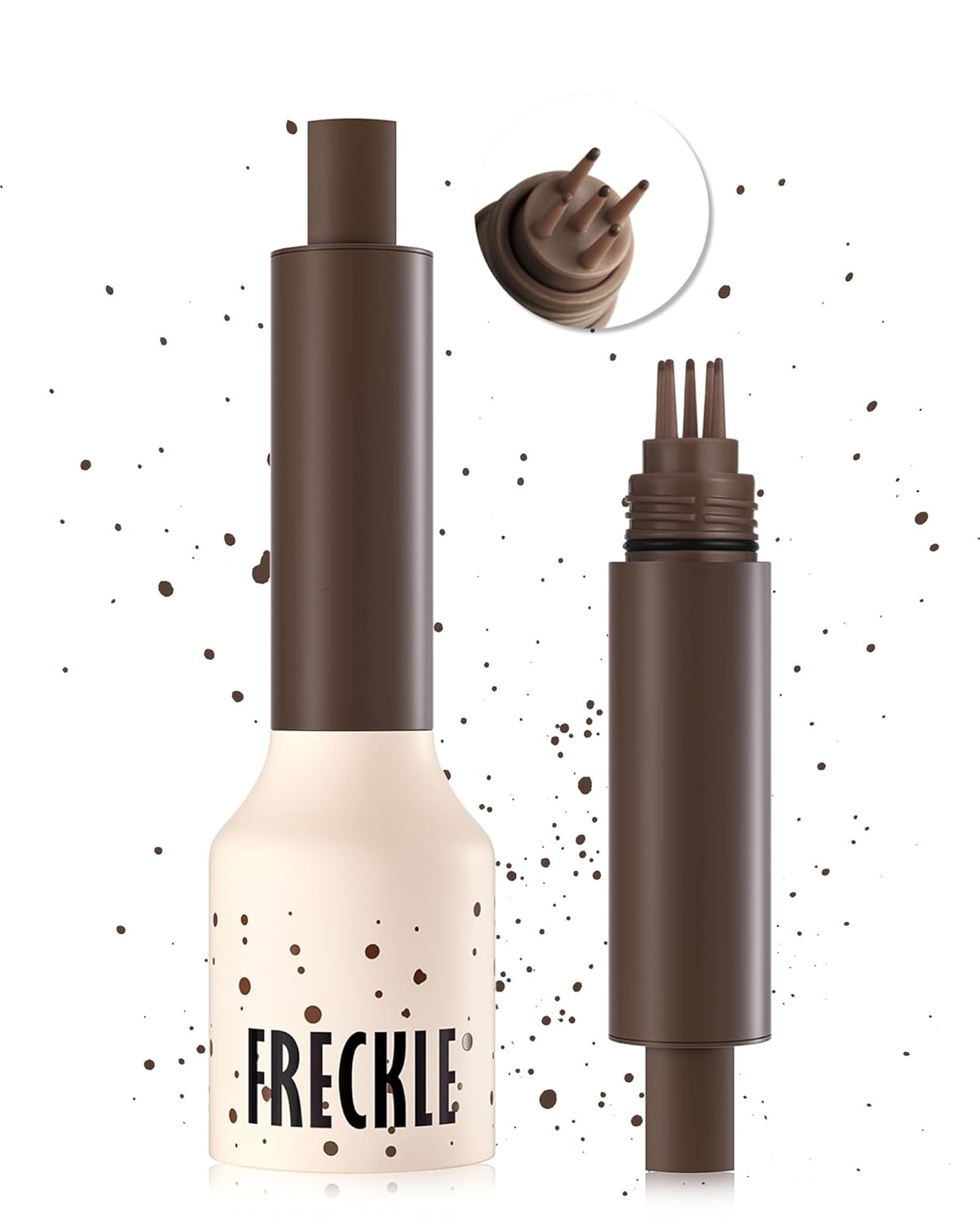 Freckle Stamp Cushion, Vivid Natural Faux Freckles Pen, Long Lasting Waterproof Quick Dry Lifelike Fake Freckle Stamp Pencil, Get Sun-kissed Stars Makeup in One Press, Makeup Gift for Women Girl-03