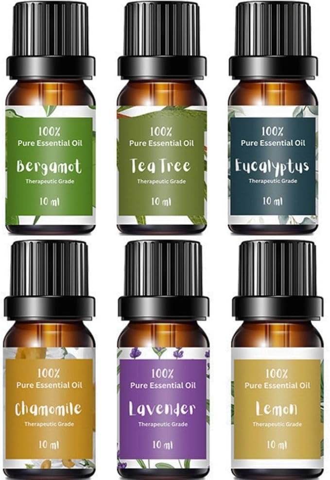 Essential Oils for Laundry | 100% Pure Therapeutic Grade Aromatherapy Essential Oil Set | Dryer Balls, Diffusers, Soaps, Candles | Top 6 - Lavender, Tea Tree, Eucalyptus, Bergamot, Lemon, Chamomile