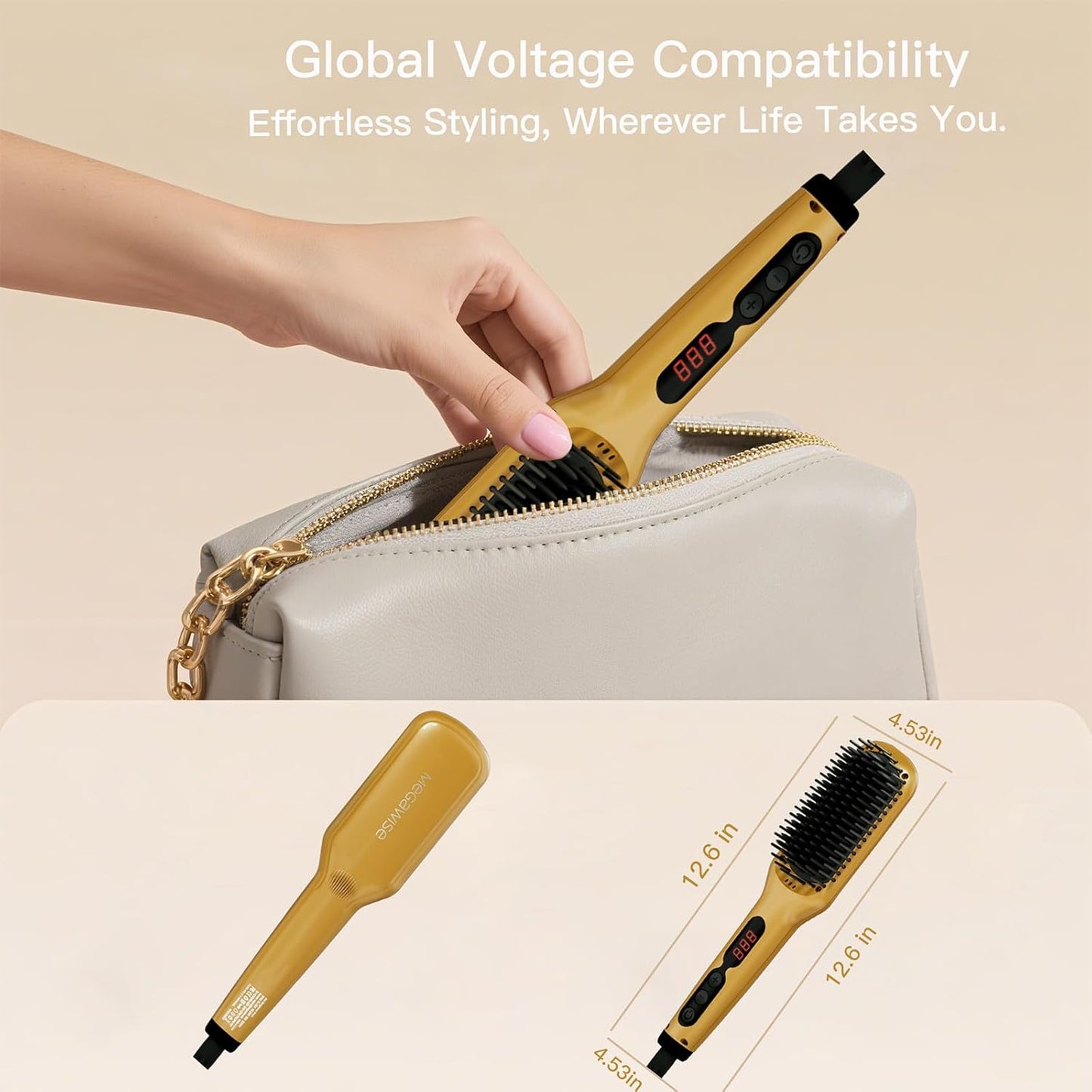 MEGAWISE Hair Straightener Brush Series (Yellow)