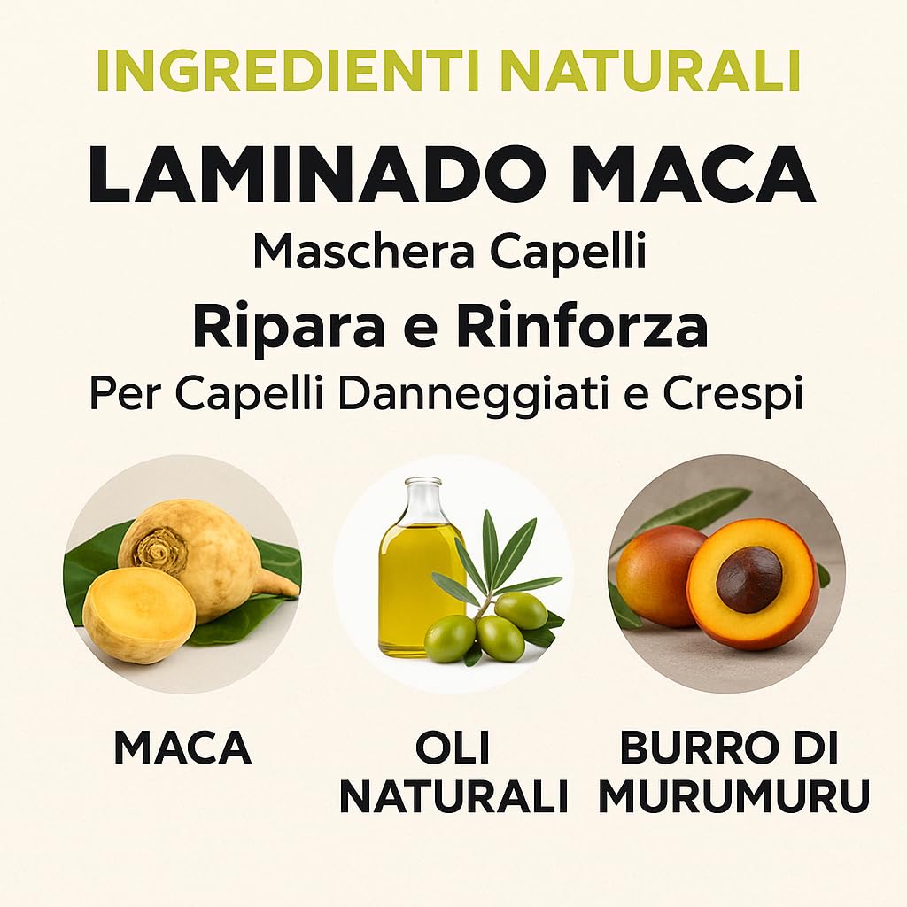 LZ Maca Hair Treatment Cream – Deep Conditioning & Collagen Repair for Damaged & Frizzy Hair – Smooth, Silky Hair & Strength Care – Capillary Regeneration