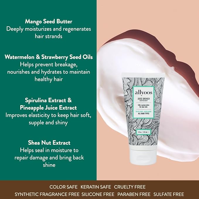 Natural Juice Drench Nourishing Hair Mask | Plant-Based, Cruelty-Free, Clean Haircare (5 oz | 147 mL)