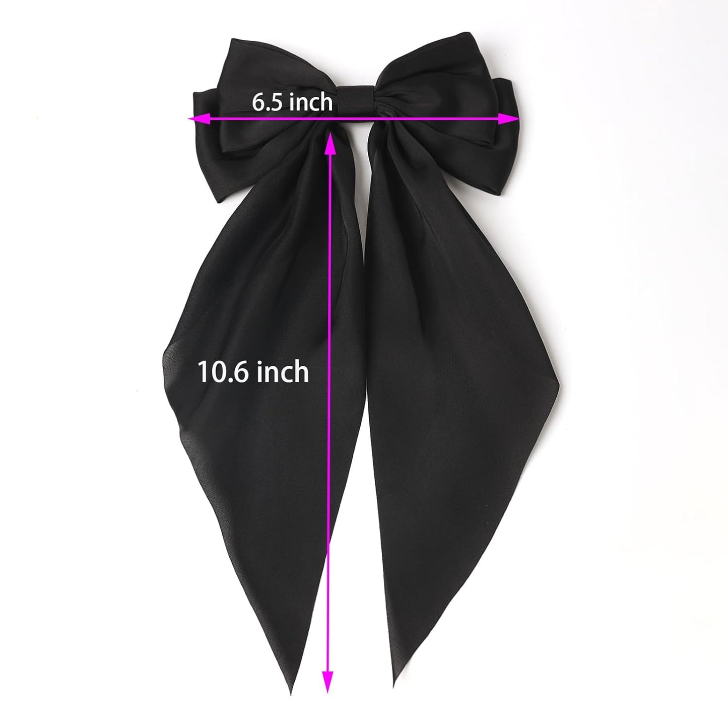 Furling Pompoms Hair Bows Clips for Women Large Pink Bows for Girls White Hair Ribbon for Hair Satin Long Tails with Alligator Clips Big Hair Bow Hair Accessories Pack of 9