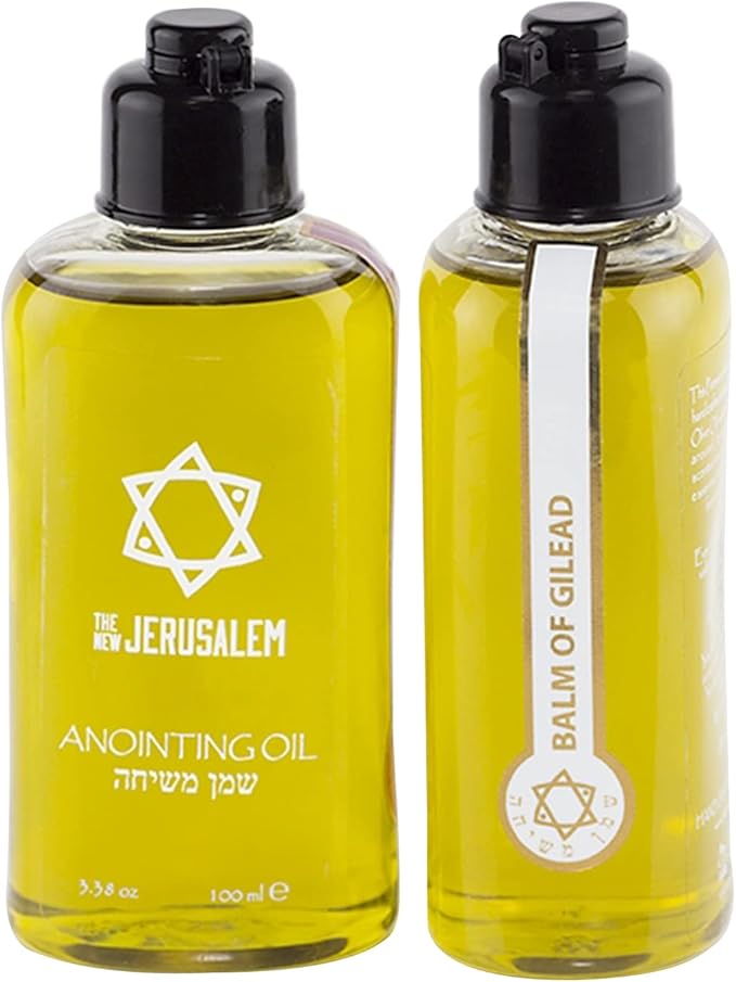 Balm of Gilead Anointing Oil from Israel, Holy Spiritual Oils Bottles from Jerusalem Blessed, Handmade with Natural Ingredients and Blessed for Wedding Ceremony, Religious Use, 3.4 Fl Oz