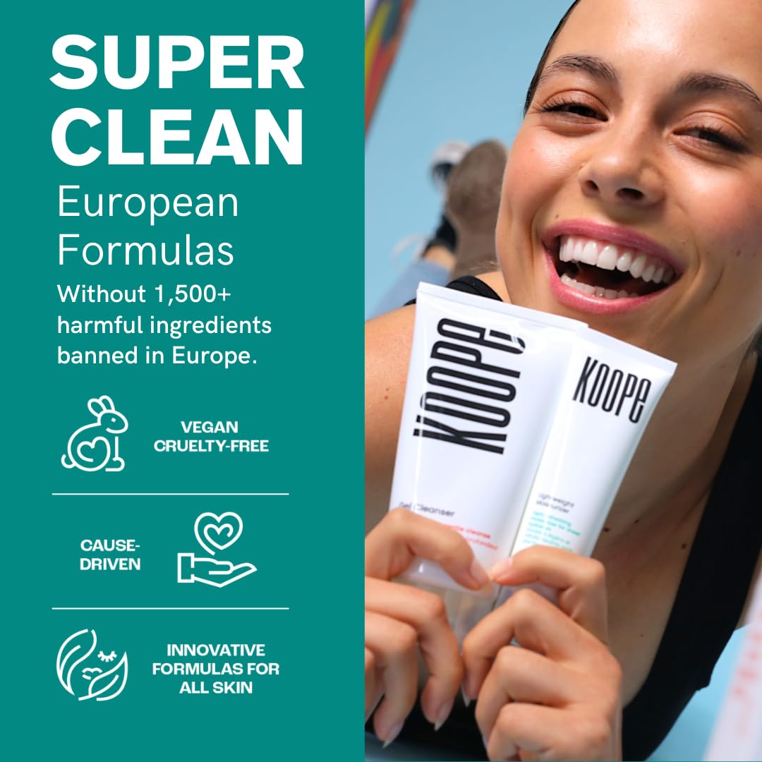 Koope Milk Face Wash, Cleanser For All Skin Types, Ultra-Creamy, Makeup Remover, with Centella, Aloe, Amino Acids and Grape Seed Oil. Free from Parabens, Sulphates & Fragrances, Vegan, 5.0 FL OZ